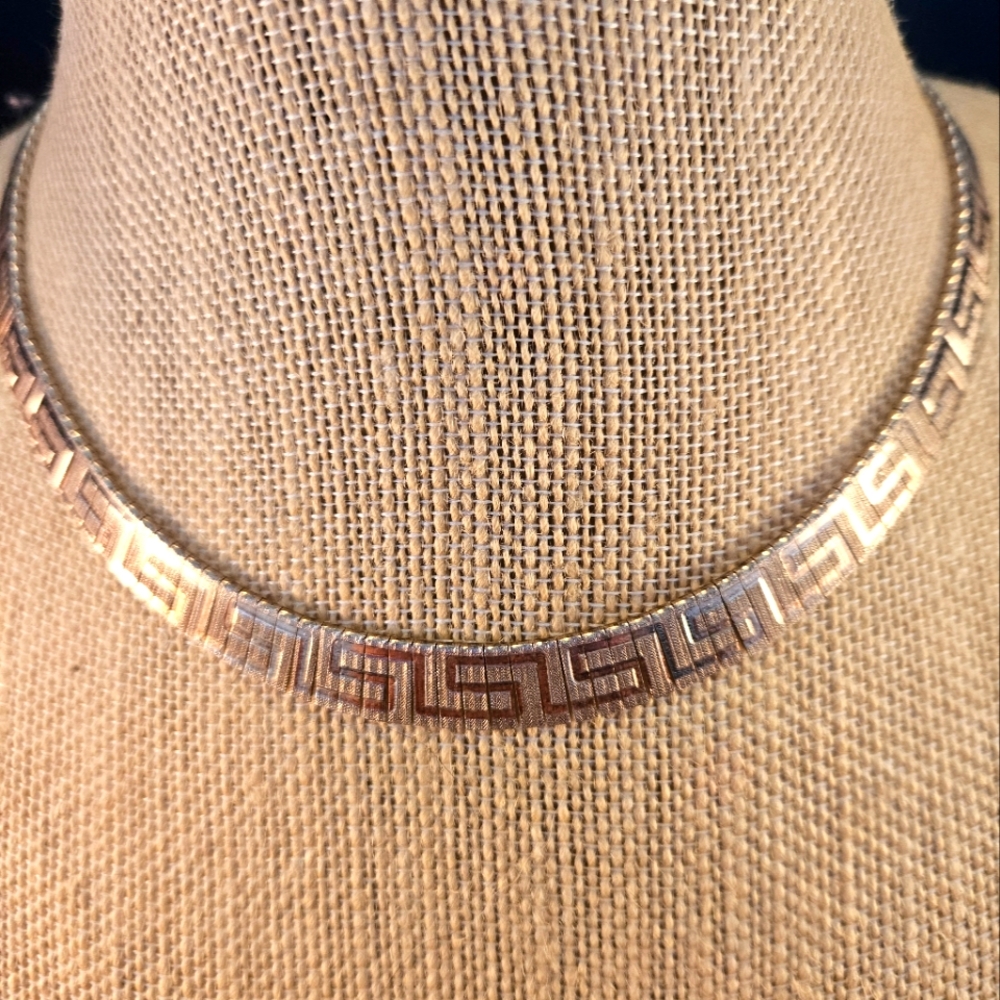 Sterling Silver Necklace with Greek Pattern